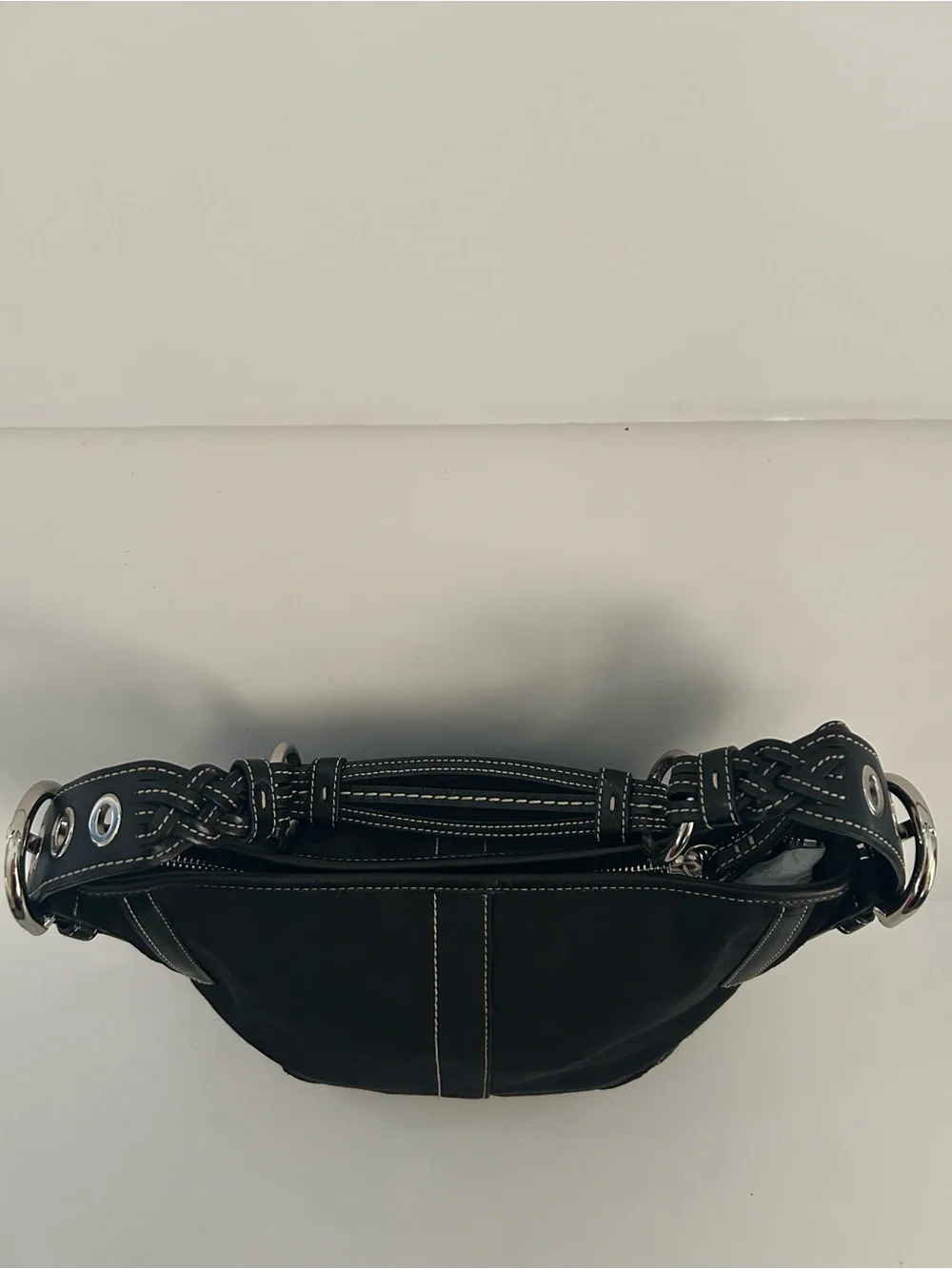 Coach Black Soho/Hampton Signature C Hobo Half Moon Bag Y2K